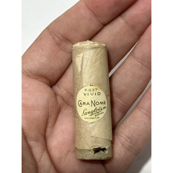 CARA NOME LIPSTICK IN Original Wrap 1950’s LANGLOIS Vivid P-637 Vintage RARE - Picture 4 of 4